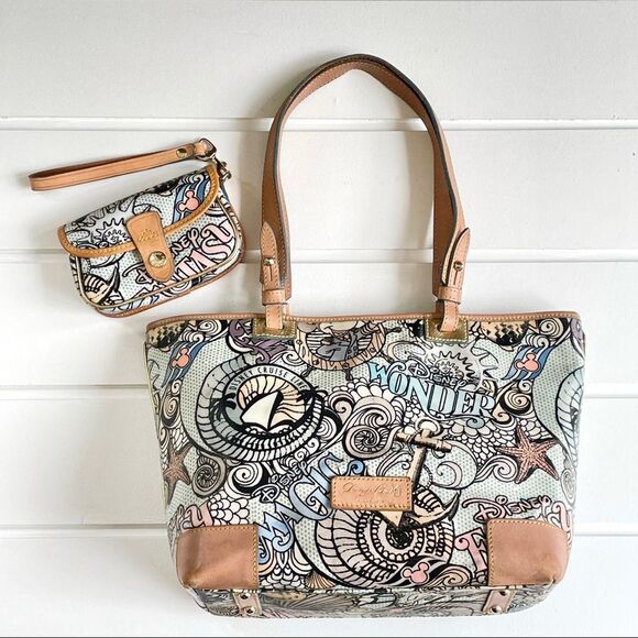 Dooney & Bourke Handbags - Dooney & Bourke Disney Cruise Line Fantasy Inaugural Sailing Tote Bag & Wristlet